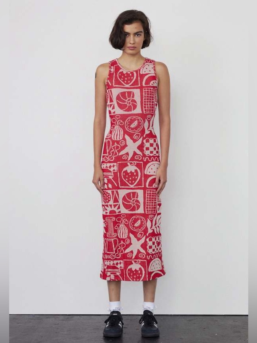 Damson Madder Ari red cut out midi dress